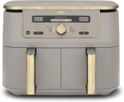Friteuză cu aer cald Ninja Foodi Pro DualZone, 2470W, 9.5L, 2 cosuri de 4.75L, gri/auriu