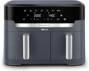 Friteuza cu aer cald Tefal Dual Easy Fry EY942BE0, 2700 W, 11 litri, un cos 6.5 L, un cos 4.5 L, 7 programe, ecran touch, Gri