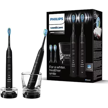 Set 2 periute electrice Philips Sonicare DiamondClean 9000 HX9914/63, Negru