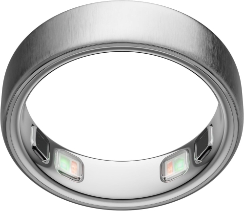 Oura Ring 5 Brushed Silver Smart Ring, Marimea 7, Titan, Bluetooth, Rezistent la Apa