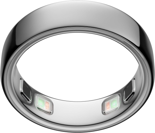 Oura Ring 5 Silver Smart Ring, Titan, Bluetooth, Rezistent la Apa