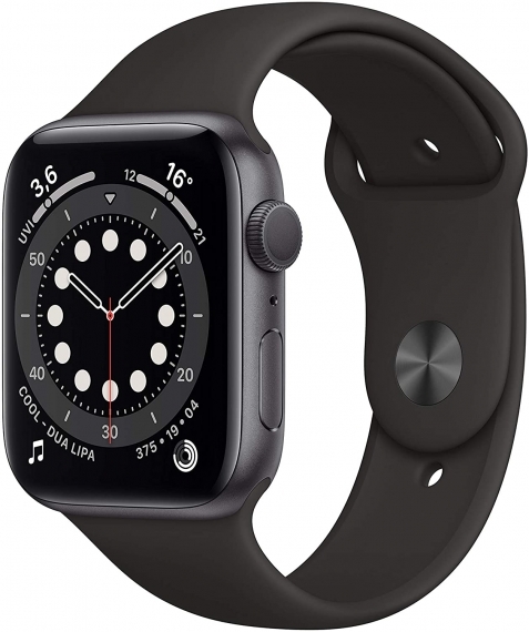 Apple Watch 6, GPS, 44mm, Black Sport Band