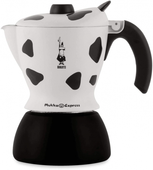 Cafetiera Bialetti Muka, 2 cesti, Alb/Negru