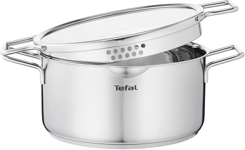 Oala cu capac Tefal Nordica H8524435 20cm, Inox