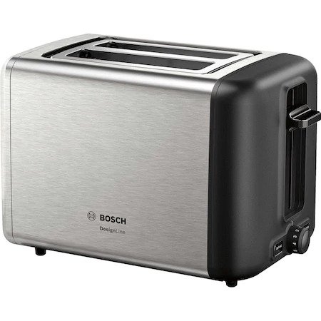 Prajitor de paine Bosch TAT3P420, 970 W, 2 felii, Argintiu/Negru