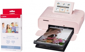 Imprimanta foto Canon Selphy CP1300 + hartie de printat KP-36, WiFi, Roz