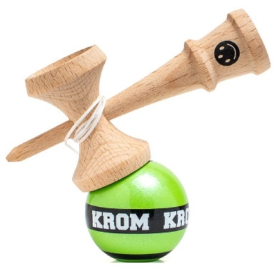 KROM Kendama MIKRO, kendama in miniatura, lemn de fag, 8cm, Verde deschis