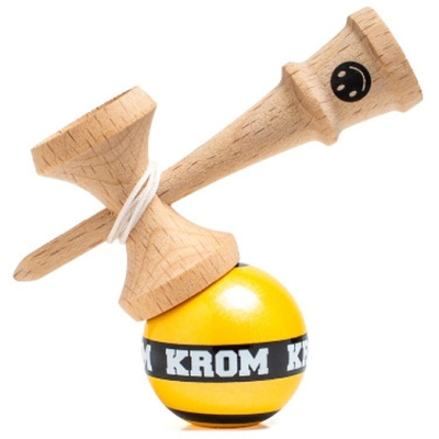 KROM Kendama MIKRO, kendama in miniatura, lemn de fag, 8cm, Galben