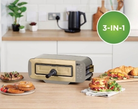 Gratar multifunctional Ninja Foodi 3in1 ST202, 2400W, 7 functii, 3 setari, Stone Gold