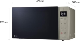 Cuptor cu microunde LG MH6535NBS, 1000W, 25L, Tehnologie Smart Inverter, 32 Programe, Functie Grill, usa din sticla, Crem