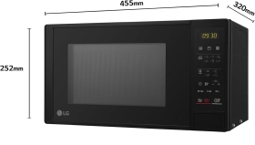 Cuptor cu microunde LG MH6042D cu grill si afisaj digital, 20L, 700W, Negru