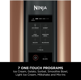 Aparat pentru inghetata Ninja CREAMi, 800 W, 1.4 l, 7 programe, 3 recipiente, Cupru