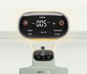 Friteuză Dreame Tasti AirFryer 5-in-1, cu două recipiente 2, 5L + 4, 5L, sticlă borosilicată 6mm, portabilă, 1500W