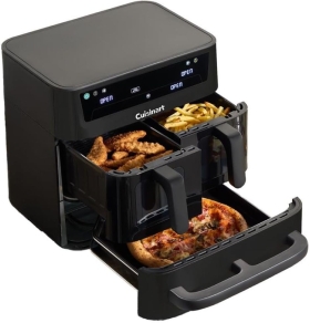 Friteuza cu aer cald si cuptor Cuisinart Tri Zone, 13, 6 L, 3 zone gatire, 2 cosuri 4, 3 L + cuptor 5 L, 9 functii