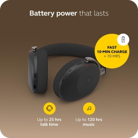 Casti PC Wireless JABRA Evolve3 85, Microfon, Noise Cancellation, Bluetooth, AI Voice Call, baterie 25h, baza incarcare