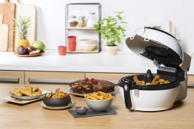 Friteuza cu aer cald Tefal Actifry Genius Snacking FZ761015, 1.2kg, 1350 W, 9 programe, Touchpad, Alb