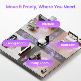 Robot inteligent Enabot EBO Air 2 Plus FamilyBot, cameră 3K, audio bidirecțional, personalizat, 30x15x10cm