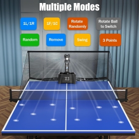 Robot de tenis de masa, viteza ajustabila, suport racheta retractabil, capacitate 100 mingi, material ABS durabil, 12x10x8 in