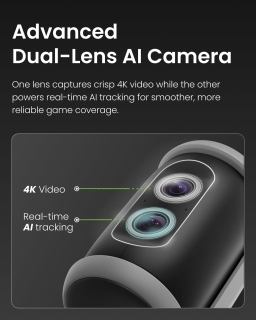Camera Sport AI XbotGo Falcon 4K, Auto Tracking 360°, Dual Camera, Live Streaming, Stabilizare, 4.5h Autonomie, Verde