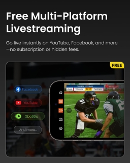 Camera Sport AI XbotGo Falcon 4K, Auto Tracking 360°, Dual Camera, Live Streaming, Stabilizare, 4.5h Autonomie, Verde