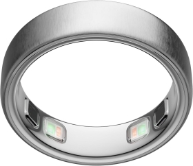 Oura Ring 5 Brushed Silver Smart Ring, Marimea 7, Titan, Bluetooth, Rezistent la Apa
