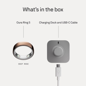 Oura Ring 5 Deep Rose Smart Ring, Titan, Bluetooth, Rezistent la Apa