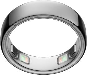 Oura Ring 5 Silver Smart Ring, Titan, Bluetooth, Rezistent la Apa