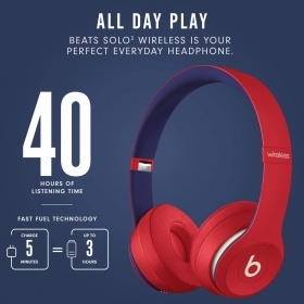 Casti wireless Beats Solo3 by Dr. Dre, Club Collection, Rosu