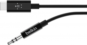 Cablu Belkin USB-C la audio Jack, 80 cm, Negru