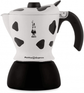 Cafetiera Bialetti Muka, 2 cesti, Alb/Negru